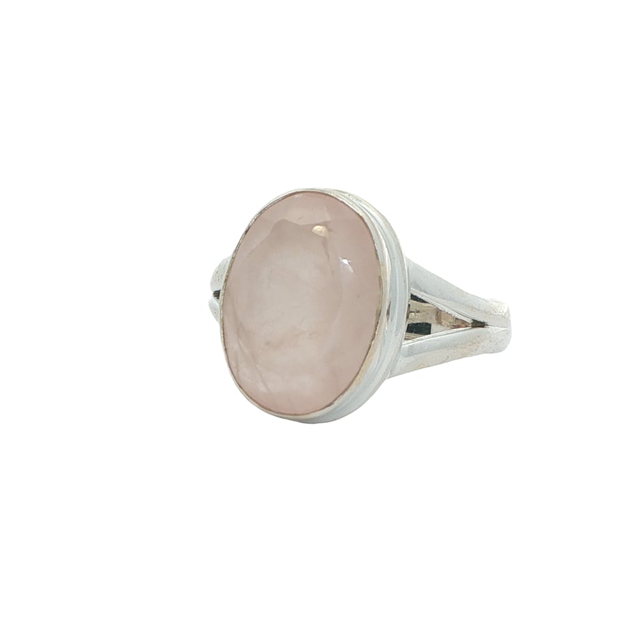 925 Ayar Gümüş Oval Rose Kuvars Yüzük | Acar Gold