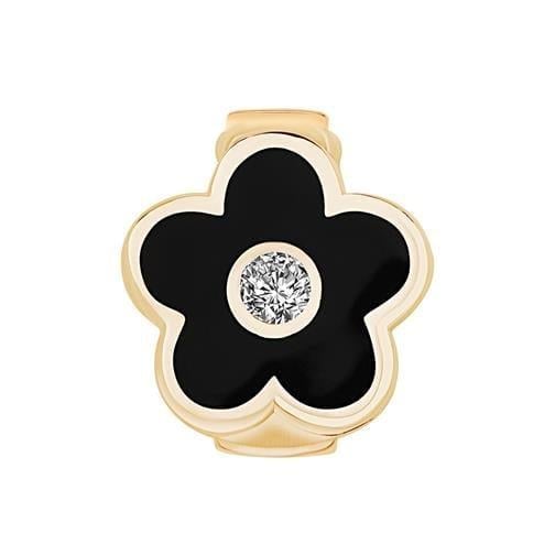 Siyah Çiçek 9mm Bileklik Charm