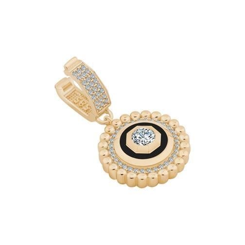 Siyah Mineli Madalyon Charm