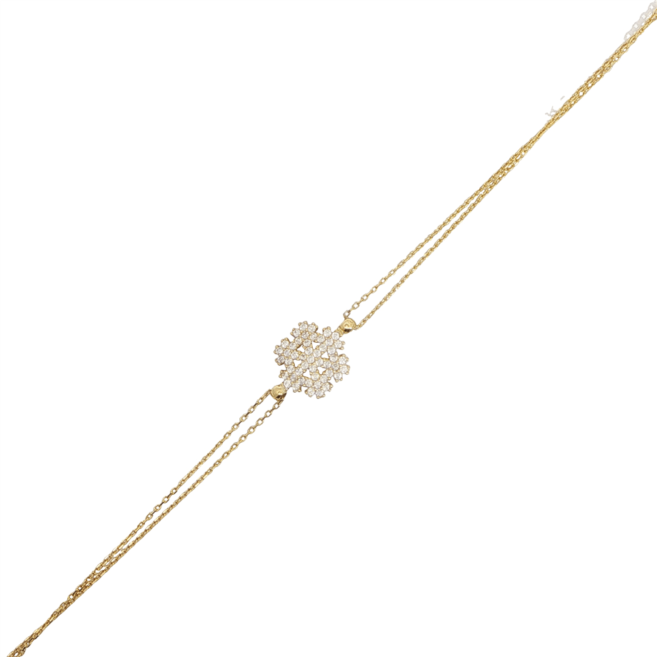 Çiçek Motifli Taşlı Bileklik | Acar Gold