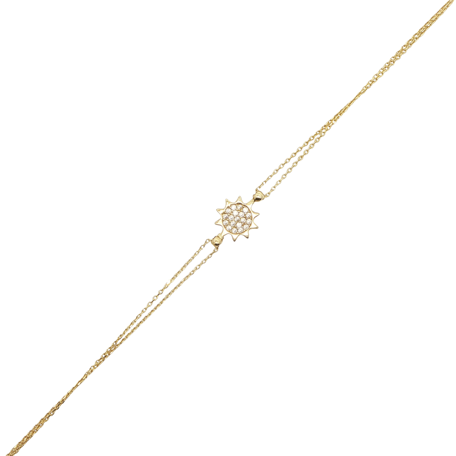 Güneş Figürlü Taşlı Bileklik | Acar Gold