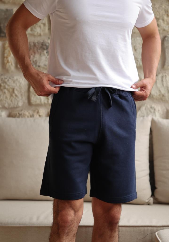 SlimFit Lacivert Penye Şort