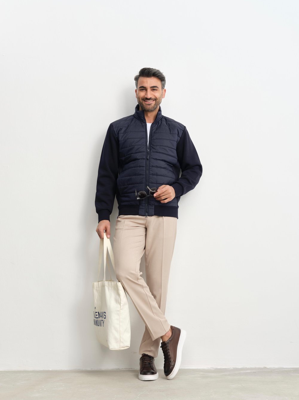 LACİVERT FERMUARLI ŞİŞME MONT