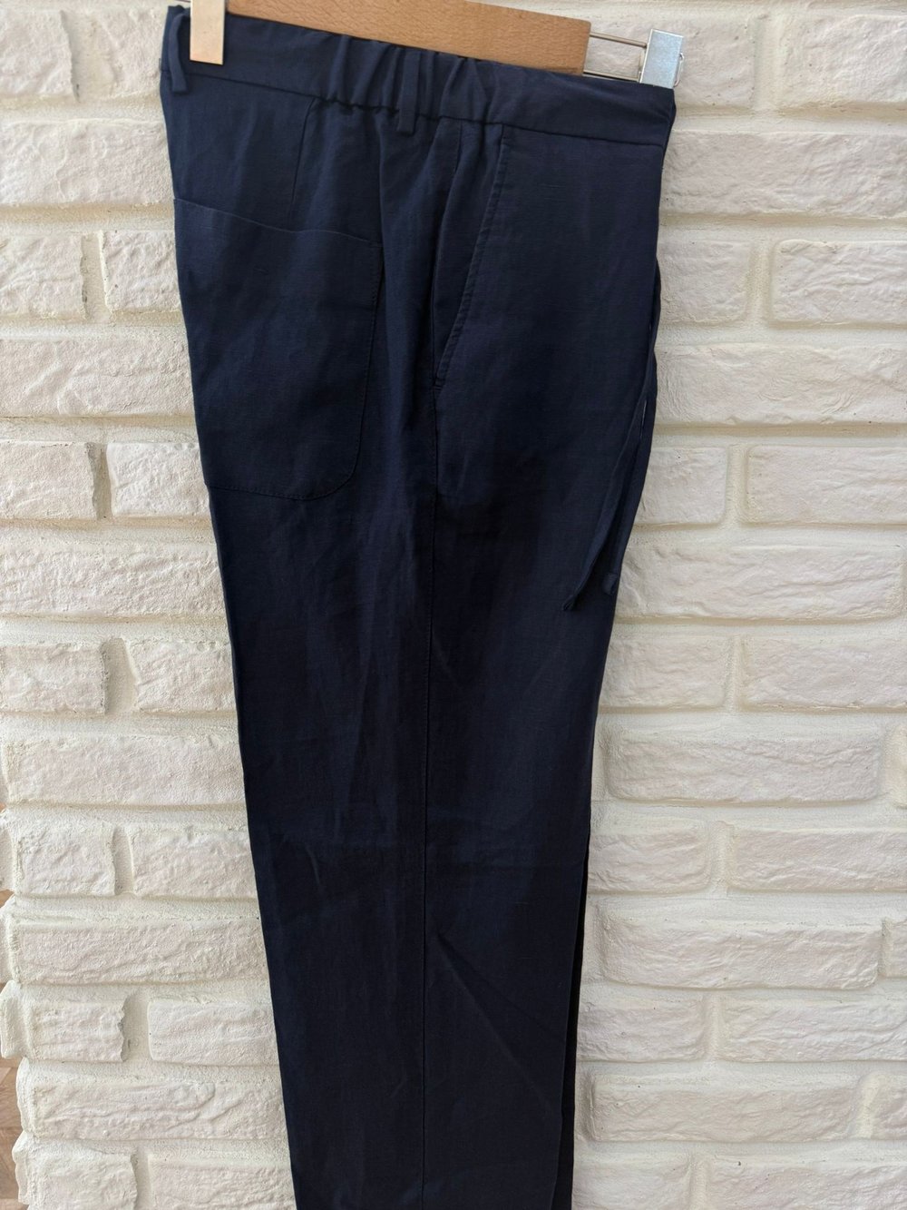 LACİVERT HAM KETEN JOGGER PANTOLON