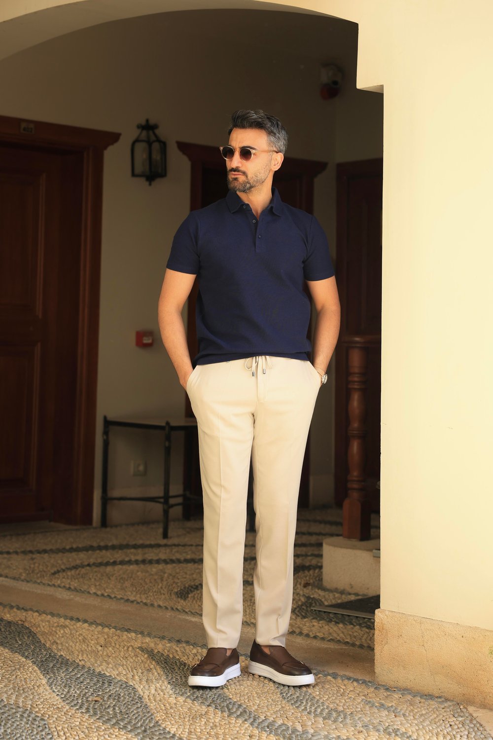 LACİVERT POLO YAKA ÖRME TİŞÖRT