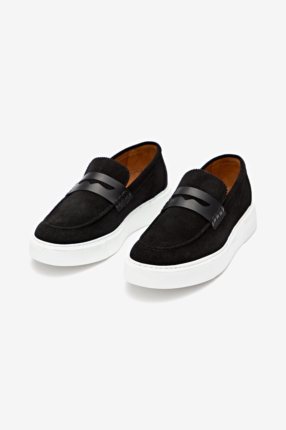 Siyah Süet Deri Sneakers Ayakkabı