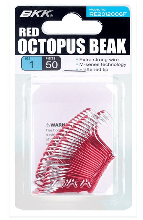 Tekli İğneler BKK Red Octopus Beak 50 Adet Olta İğnesi - 4/0