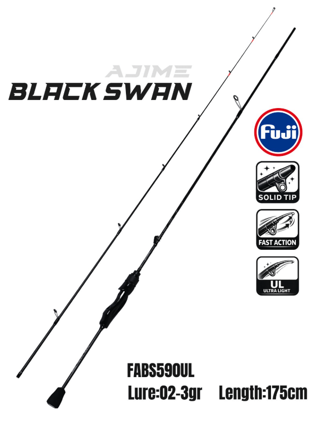 FUJIN Fujin Ajime Black Swan 175cm 02-3gr Aji LRF Kamışı Lrf Kamışları