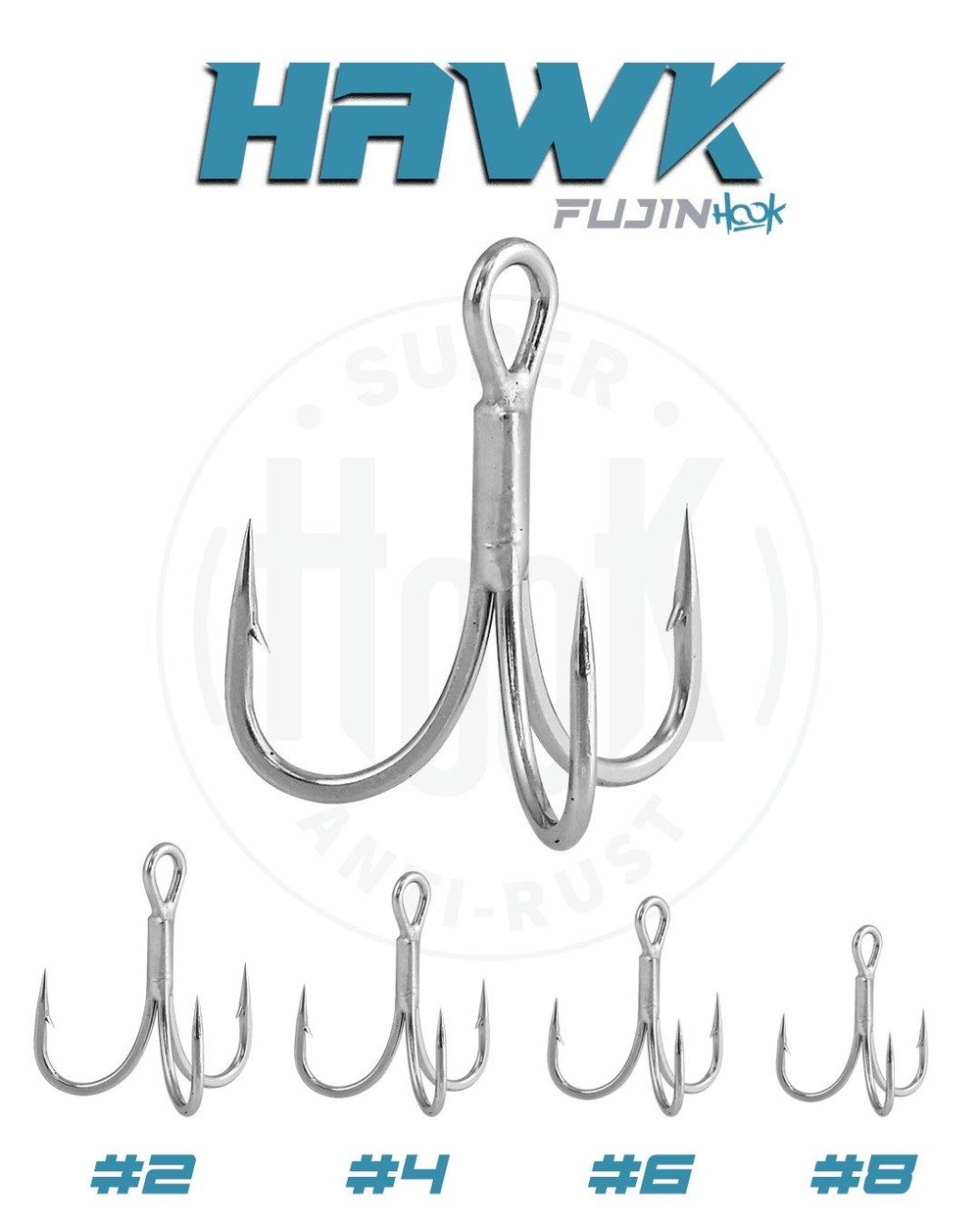 Üçlü İğneler Fujin Hawk Süper Anti-Rust Üçlü Kanca - 4