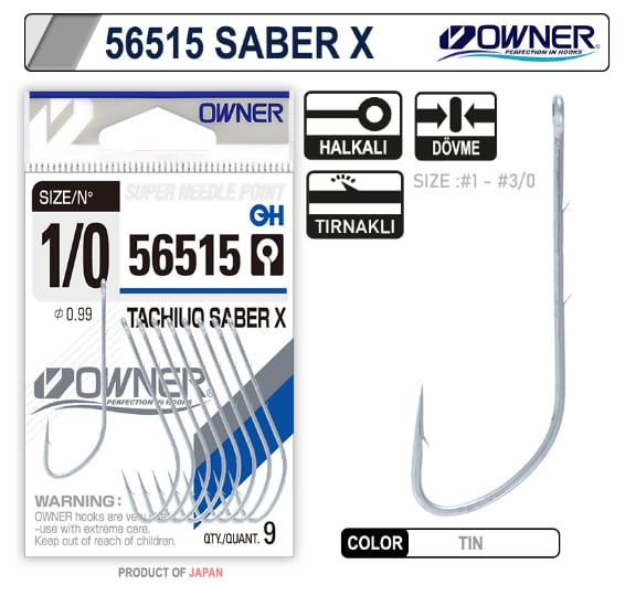 Tekli İğneler Owner 56515 Tachiuo Saber X Tin İğne