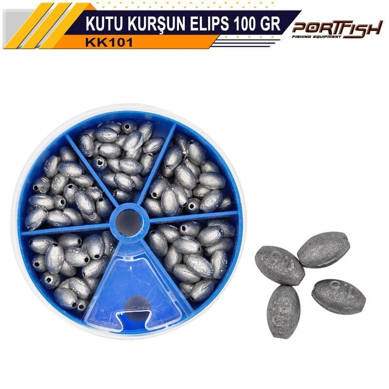 Portfish Kutu Kurşun Elips 100 gr Kurşun