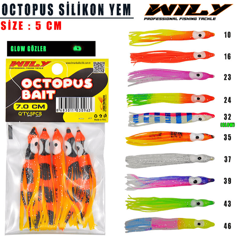 Silikon Yemler Portfish Octopus 5 cm Silikon Yem
