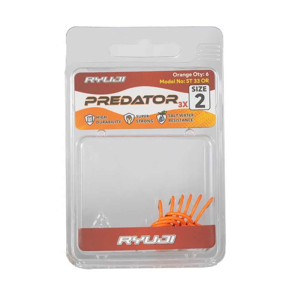 Üçlü İğneler Ryuji Predator St33 Orange Üçlü İğne  (6 ADET) - 2