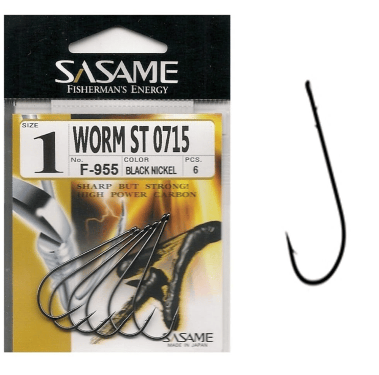Tekli İğnelerSasame Worm F-955 Serisi Olta İğnesi Tekli İğneler