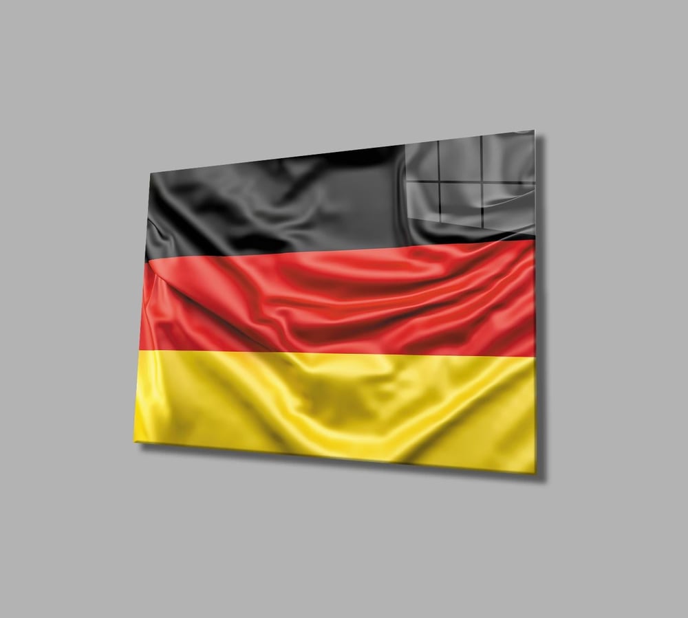 Almanya Bayrağı Cam Tablo  4mm Dayanıklı Temperli Cam, German Flag Glass Wall Art