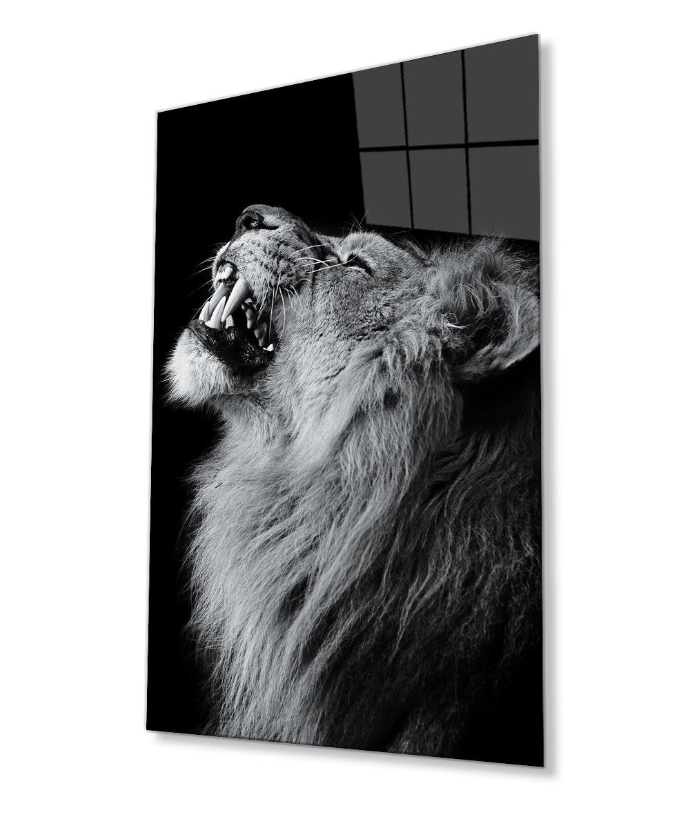 Aslan 4mm Dayanıklı Cam Tablo Temperli Cam, Lion Glass Wall Decor