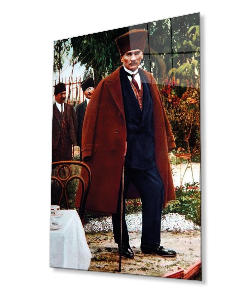 Atatürk Cam Tablo 4mm Dayanıklı Temperli Cam, Atatürk Glass Wall Art