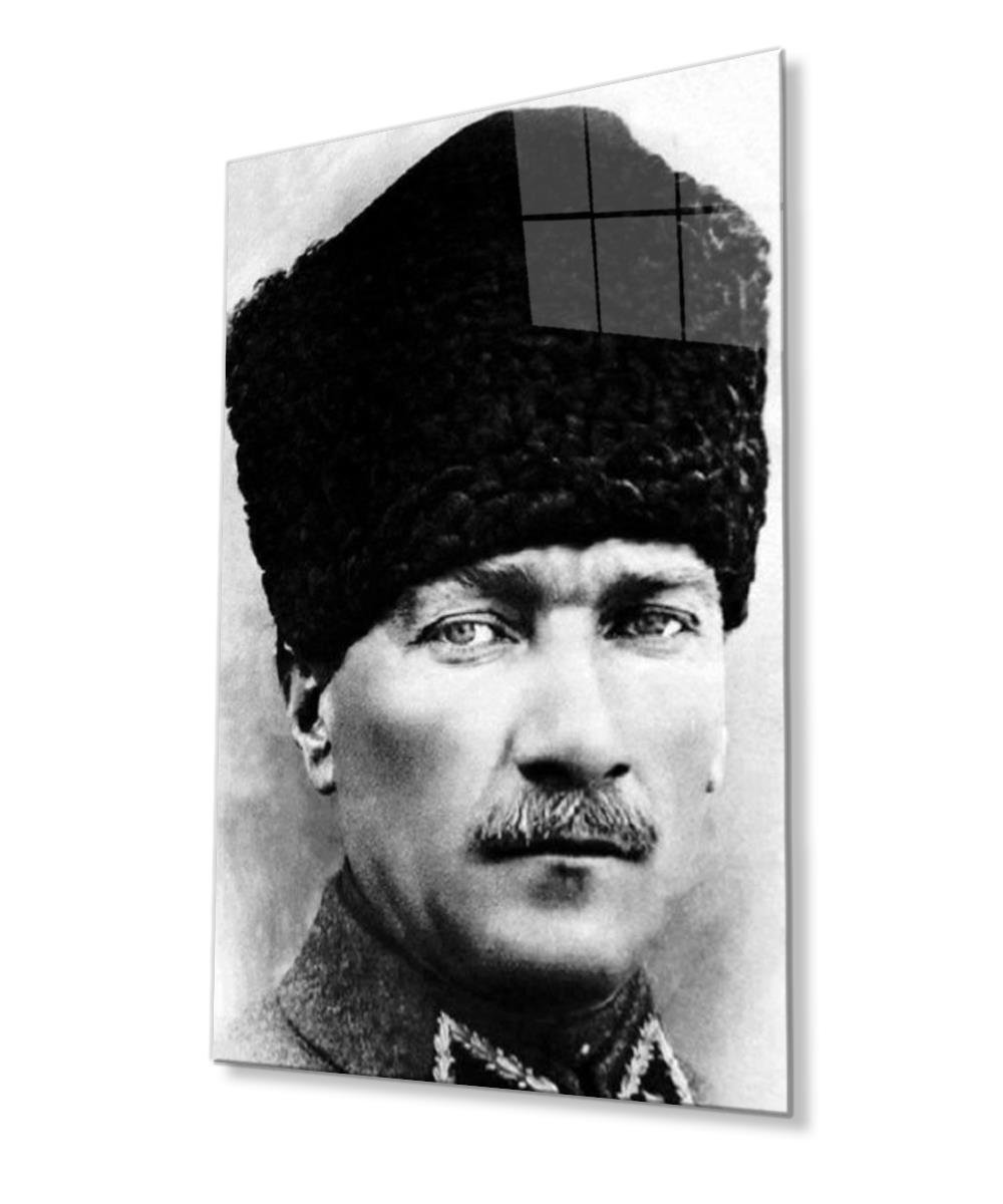 Atatürk Cam Tablo 4mm Dayanıklı Temperli Cam, Atatürk Glass Wall Art