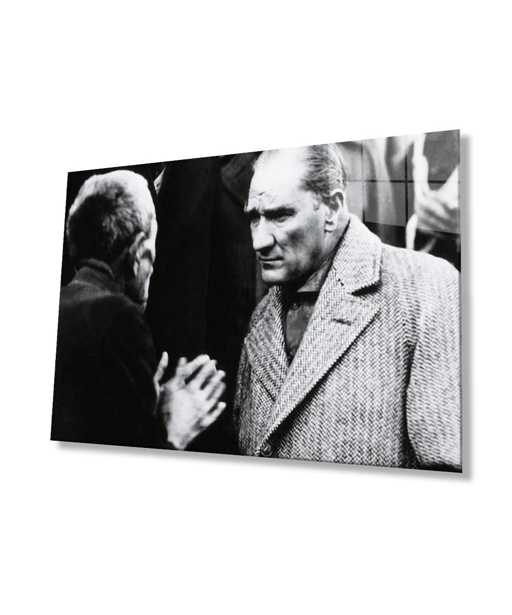 Atatürk Cam Tablo 4mm Dayanıklı Temperli Cam, Atatürk Glass Wall Art