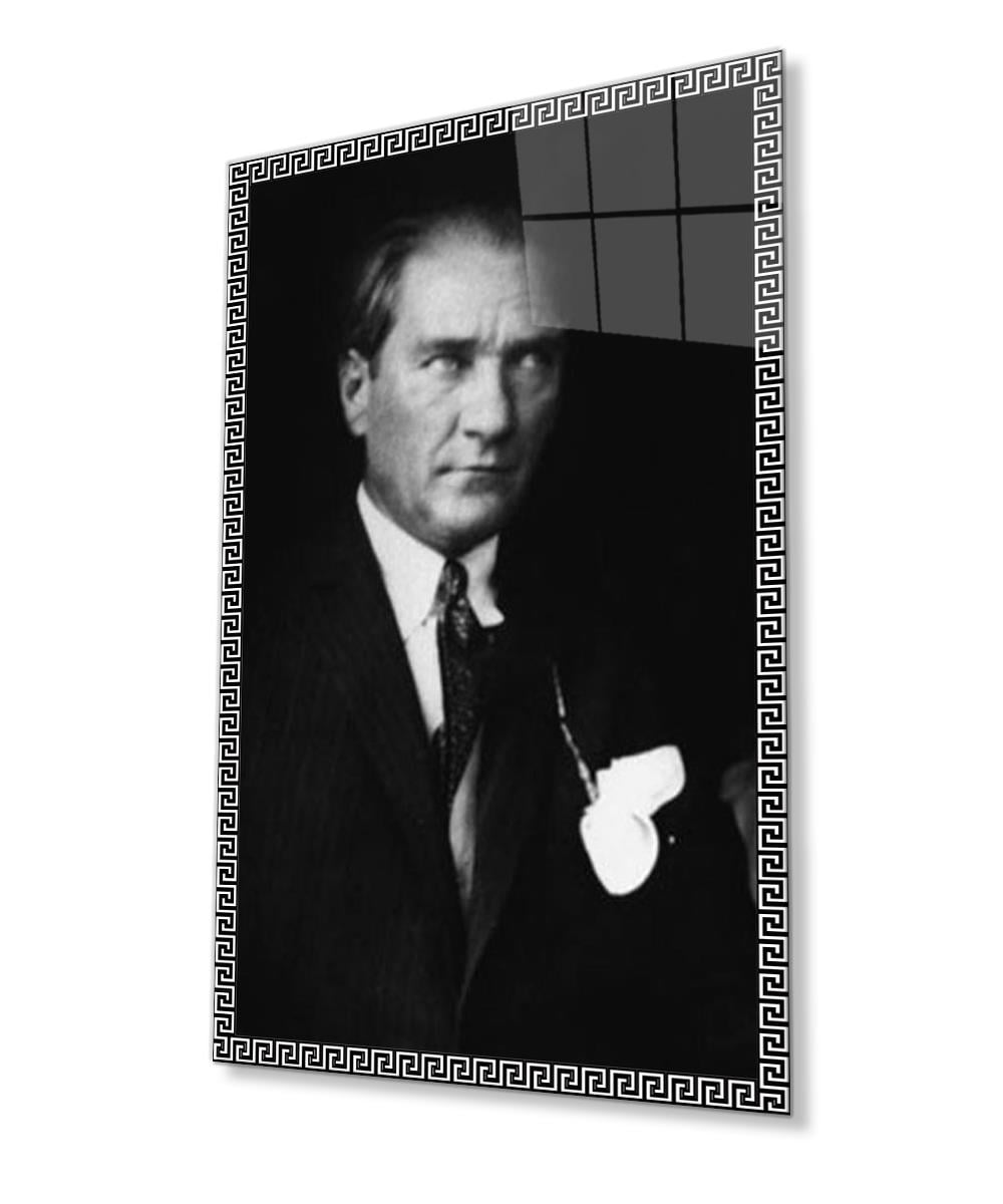 Atatürk Cam Tablo 4mm Dayanıklı Temperli Cam, Atatürk Glass Wall Art
