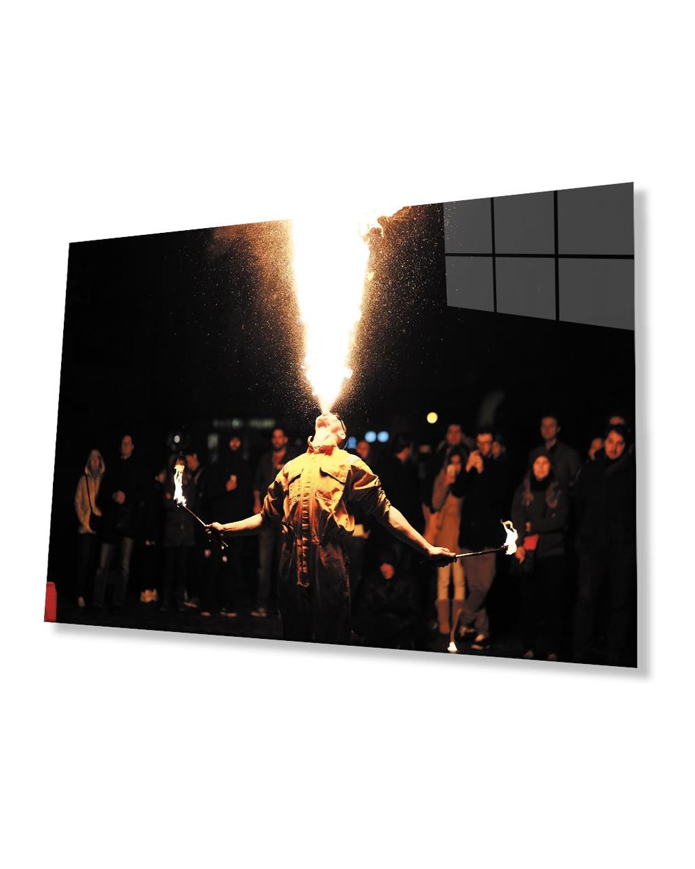 Ateş Gösterisi Cam Tablo 4mm Dayanıklı Temperli Cam Fire Glass Painting