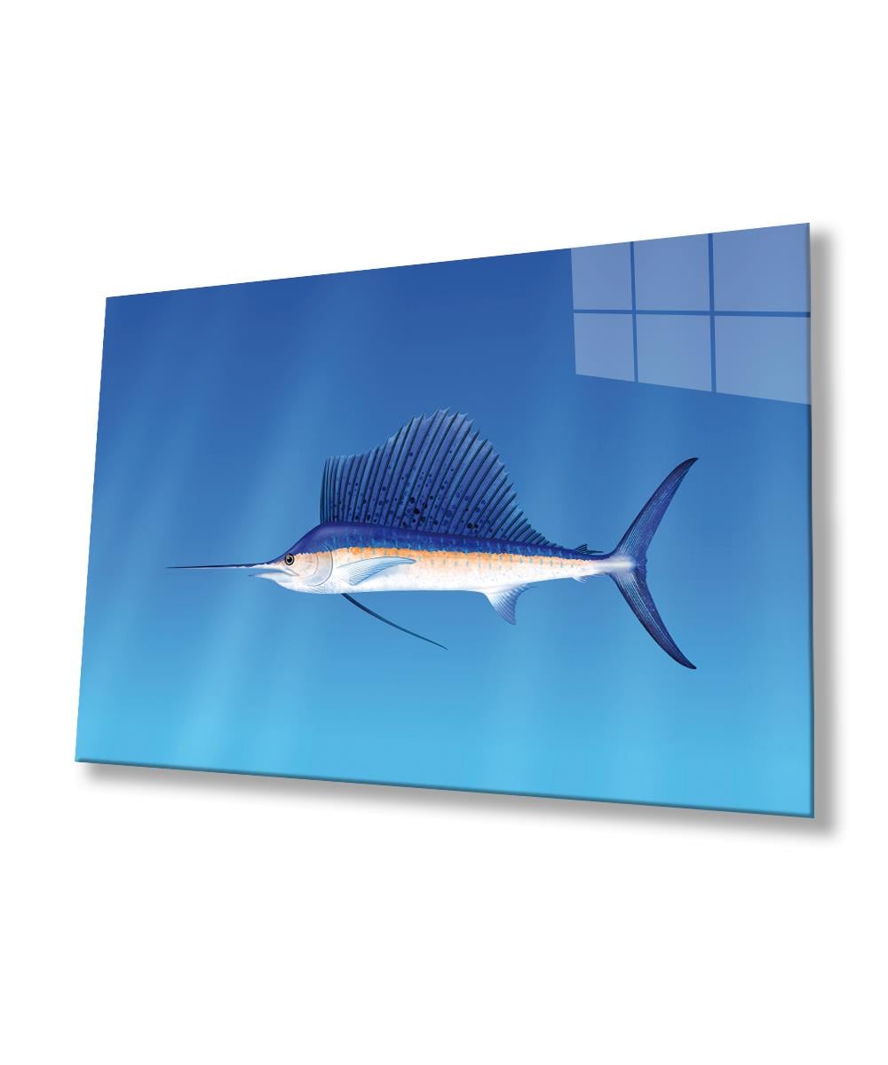 Balık Cam Tablo  4mm Dayanıklı Temperli Cam, Fish Glass Wall Art