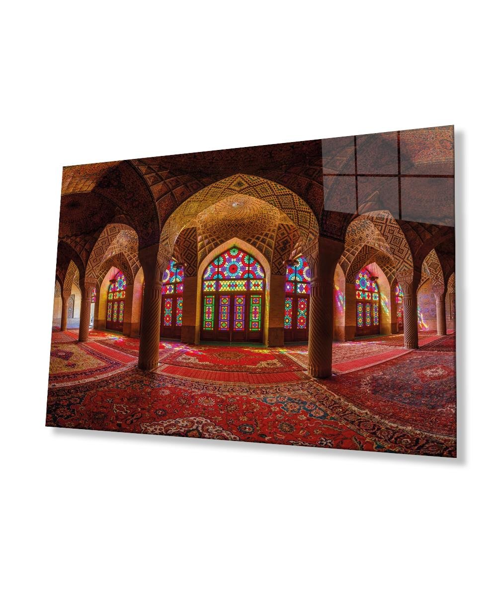 Cami İslami Motif Dini Cam Tablo 4mm Dayanıklı Temperli Cam