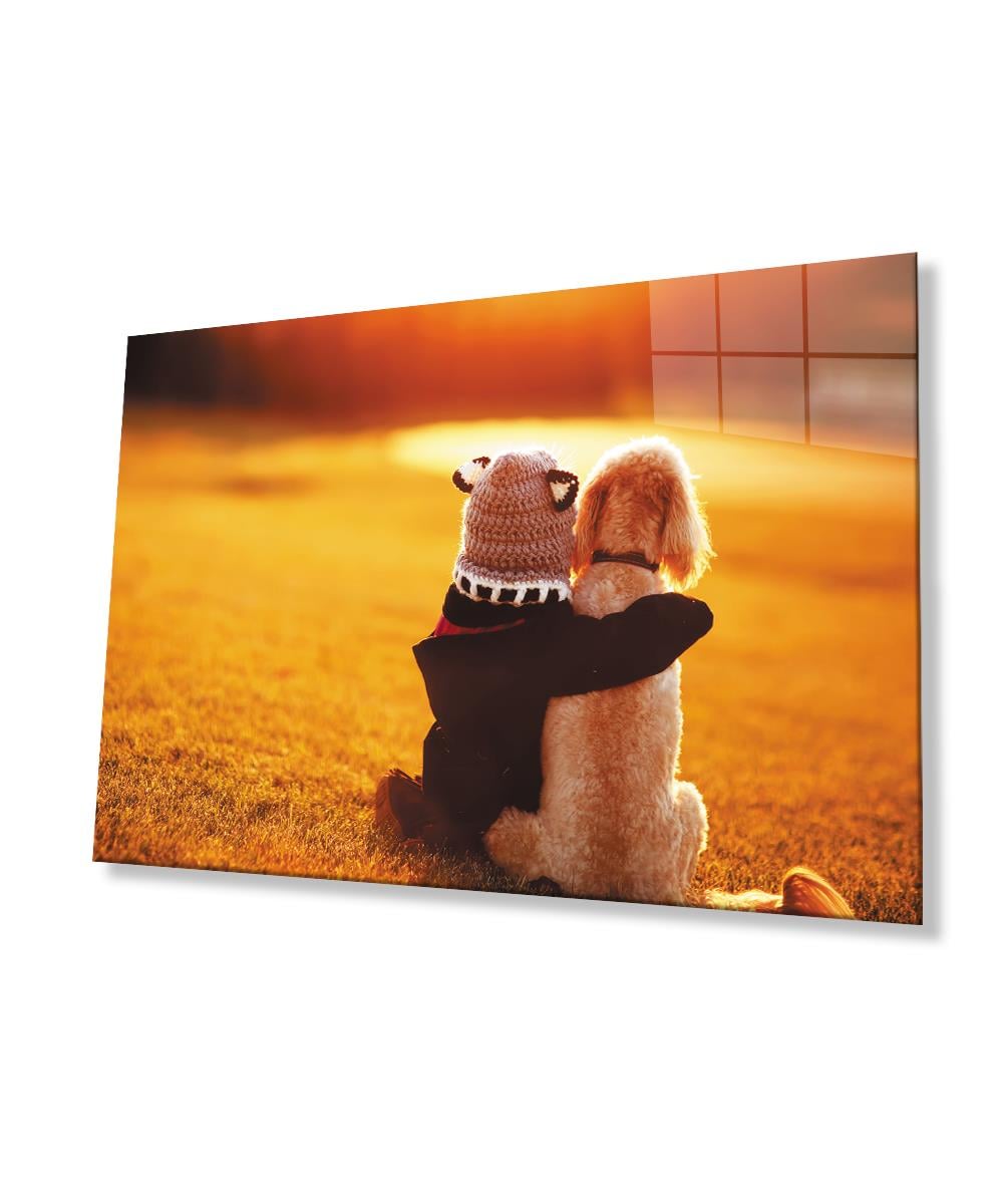 Çocuk ve Köpek Cam Tablo  4mm Dayanıklı Temperli Cam