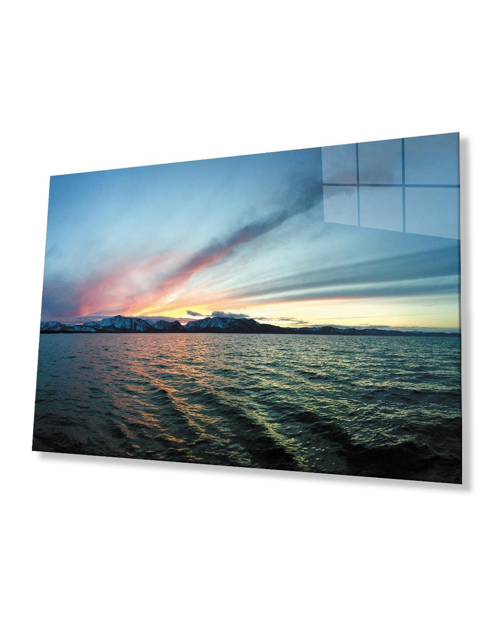 Denizde Gün Batımı Cam Tablo  4mm  Sunset At Sea Glass Table 4mm Durable Tempered Glass