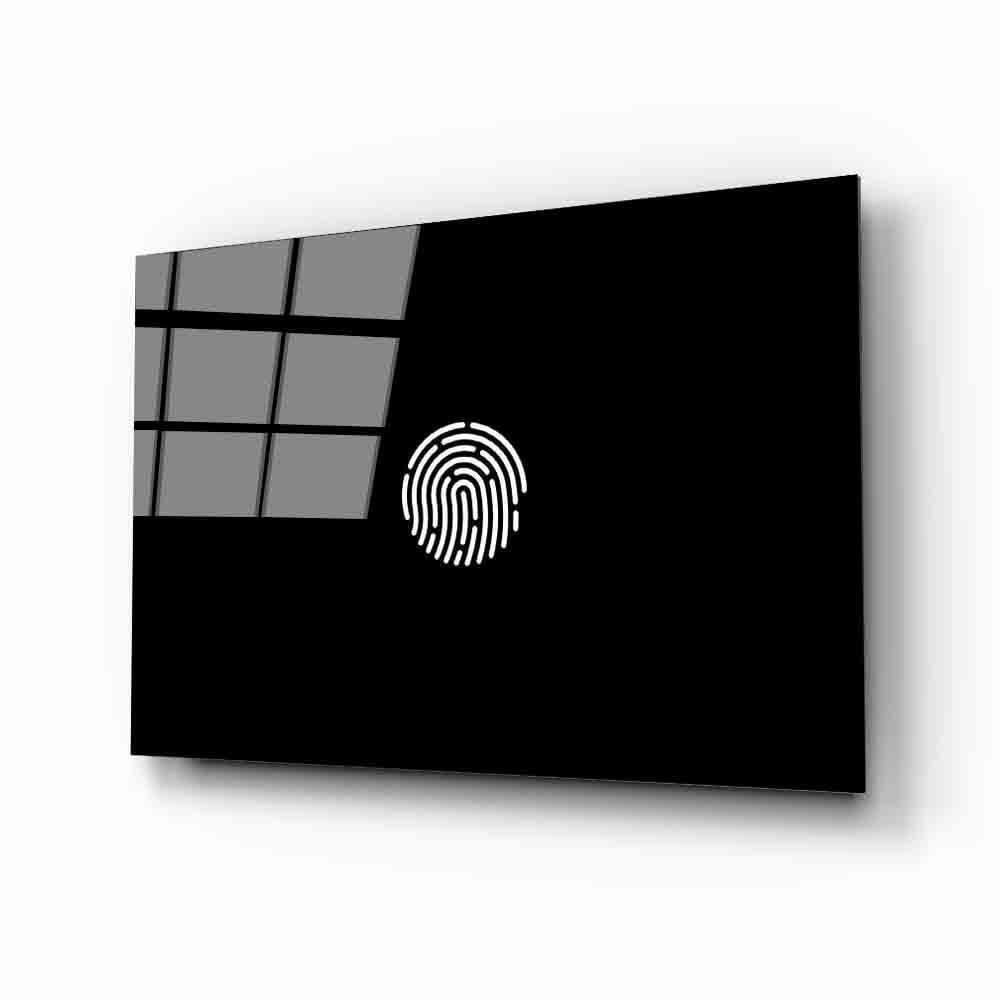 Fütüristik Parmak İzi  Cam Tablo