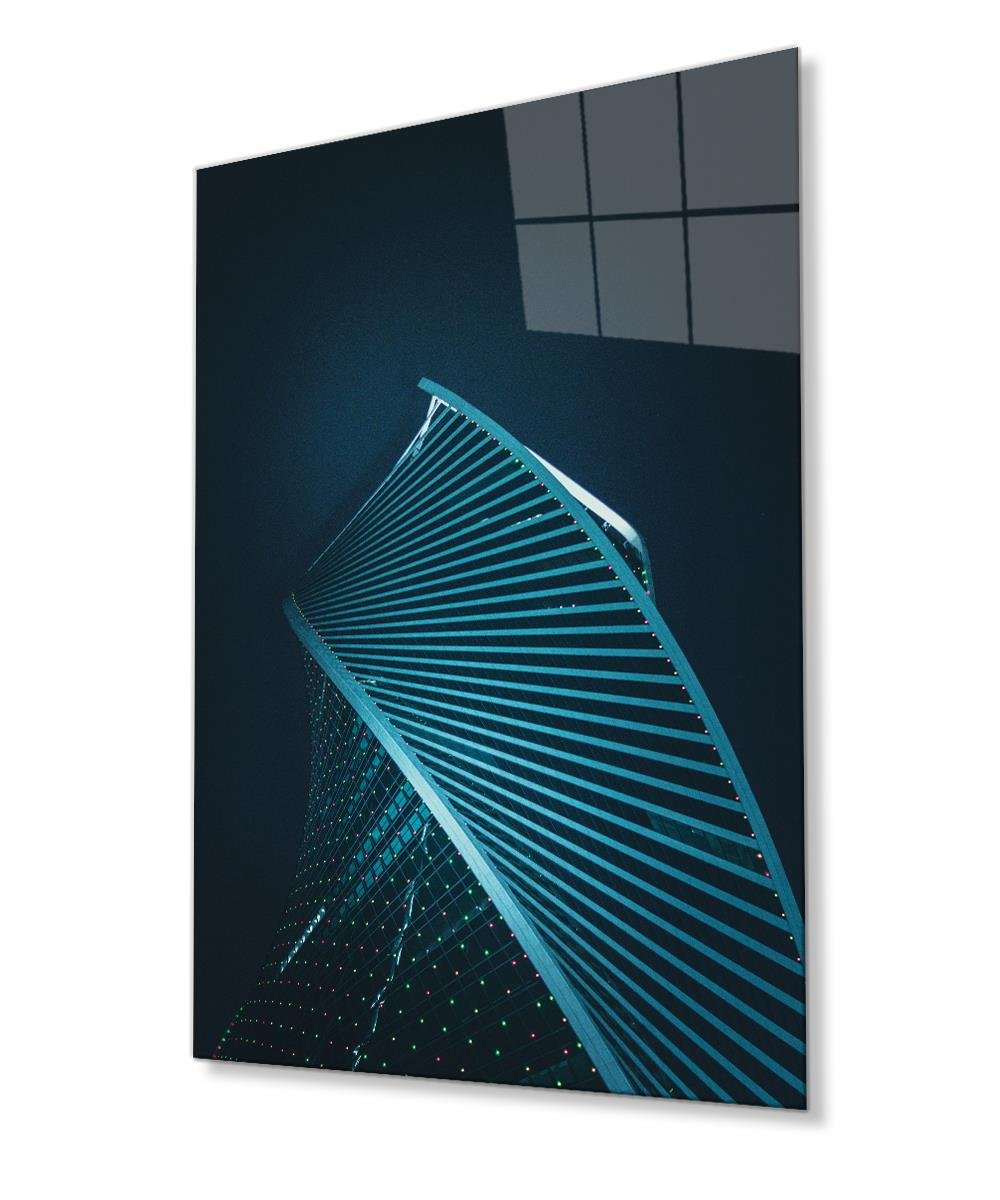 Geometrik Mimari Cam Tablo  4mm Dayanıklı Temperli Cam, Geometric Architecture Glass Wall Decor
