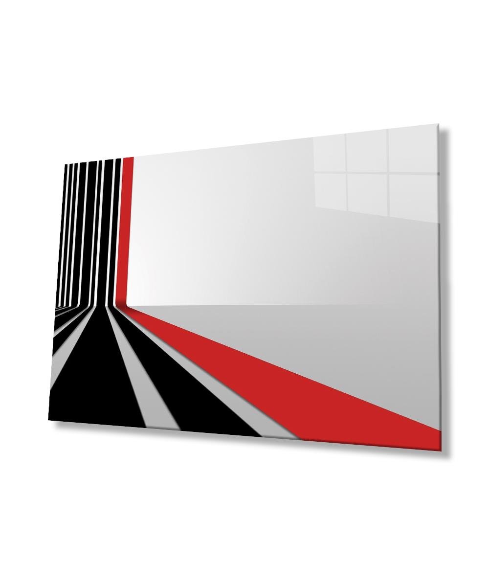 Geometrik Mimari Cam Tablo  4mm Dayanıklı Temperli Cam, Geometric Architecture Glass Wall Decor