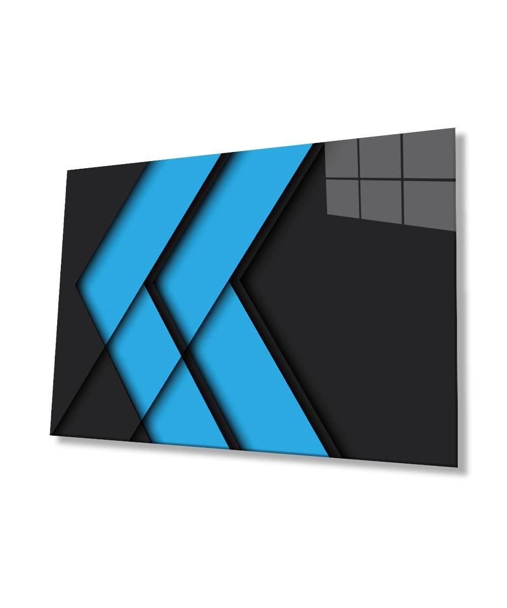 Geometrik Mimari Cam Tablo  4mm Dayanıklı Temperli Cam, Geometric Architecture Glass Wall Decor
