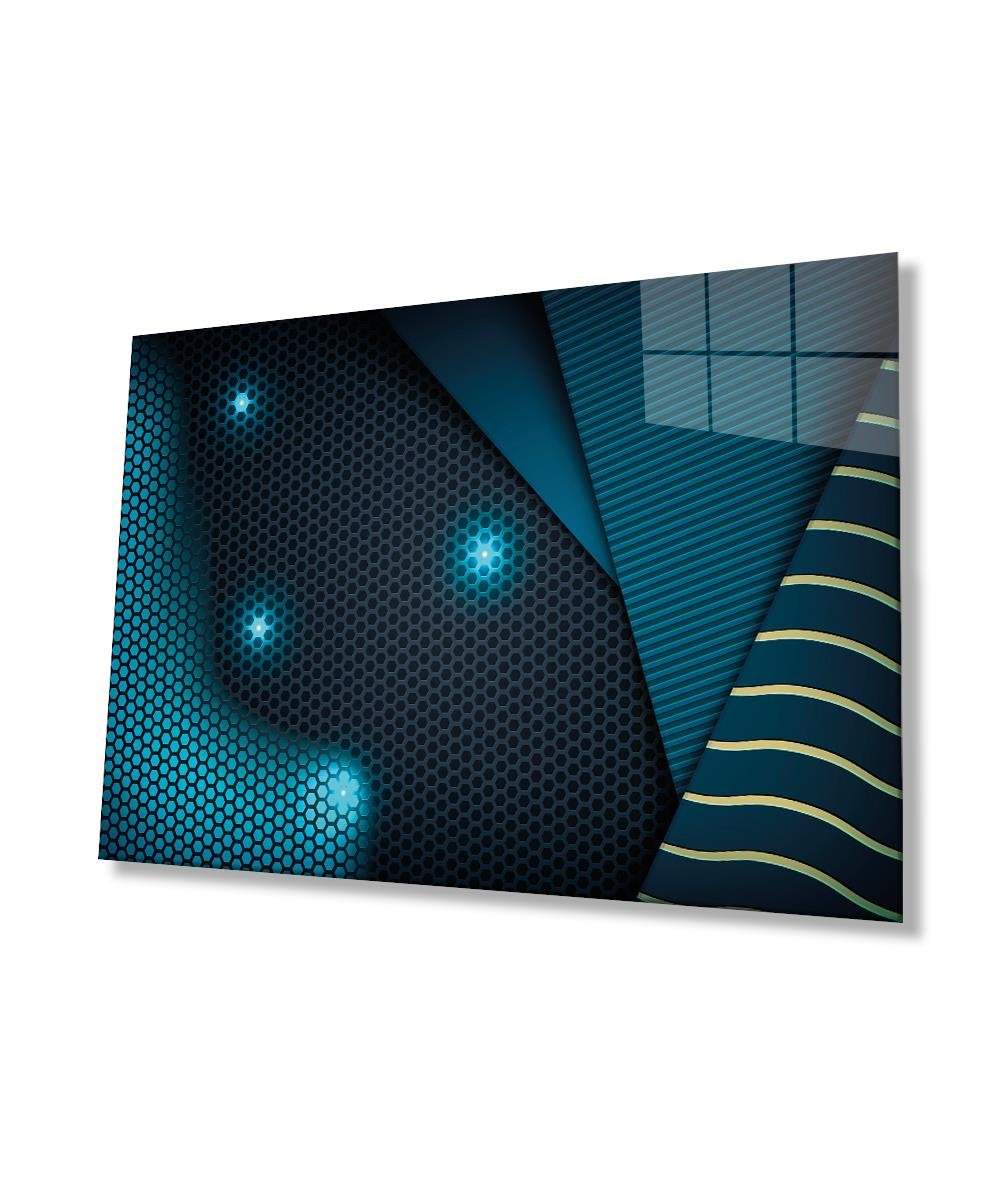 Geometrik Mimari Cam Tablo  4mm Dayanıklı Temperli Cam, Geometric Architecture Glass Wall Decor