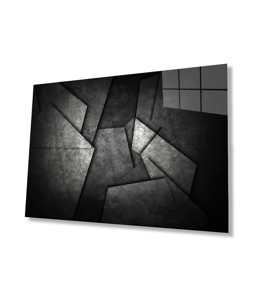 Geometrik Mimari Cam Tablo  4mm Dayanıklı Temperli Cam, Geometric Architecture Glass Wall Decor
