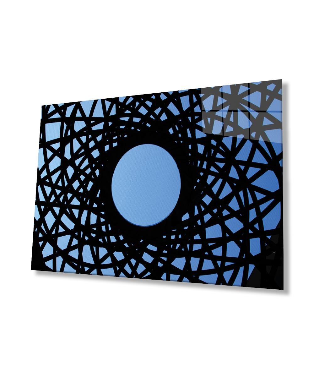 Geometrik Mimari Cam Tablo  4mm Dayanıklı Temperli Cam, Geometric Architecture Glass Wall Decor