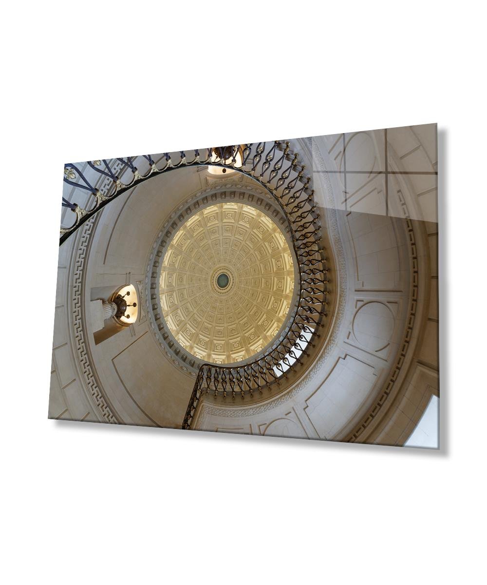 Geometrik Mimari Cam Tablo  4mm Dayanıklı Temperli Cam, Geometric Architecture Glass Wall Decor