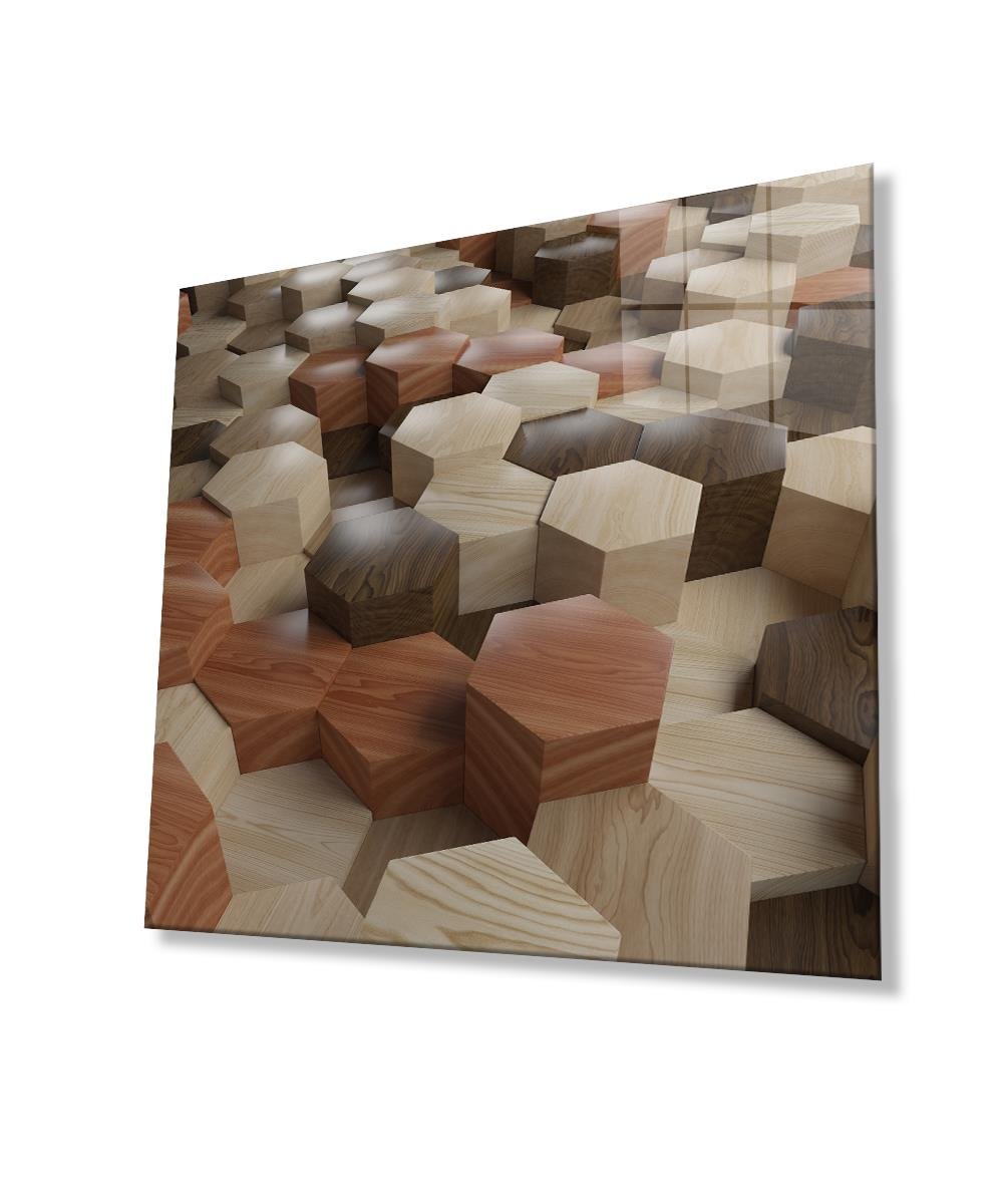 Geometrik Mimari Cam Tablo  4mm Dayanıklı Temperli Cam, Geometric Architecture Glass Wall Decor