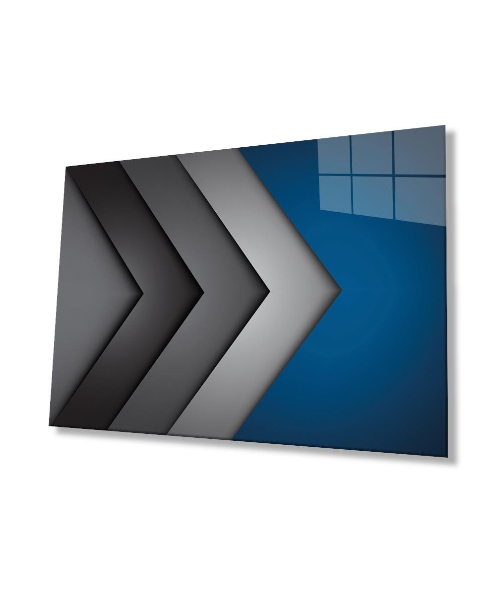Geometrik Mimari Cam Tablo  4mm Dayanıklı Temperli Cam, Geometric Architecture Glass Wall Decor