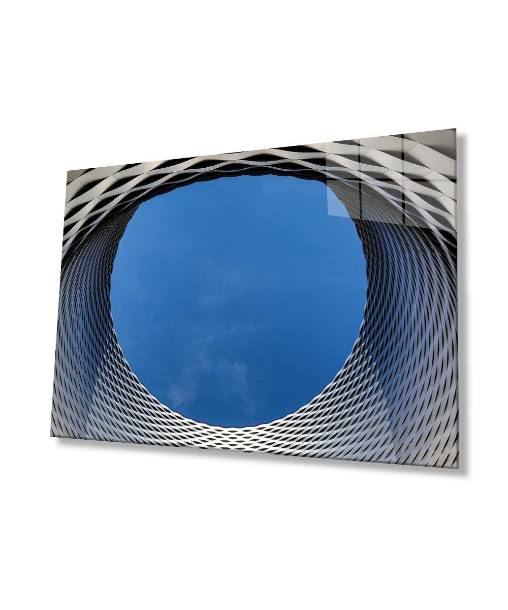 Geometrik Mimari Cam Tablo  4mm Dayanıklı Temperli Cam, Geometric Architecture Glass Wall Decor