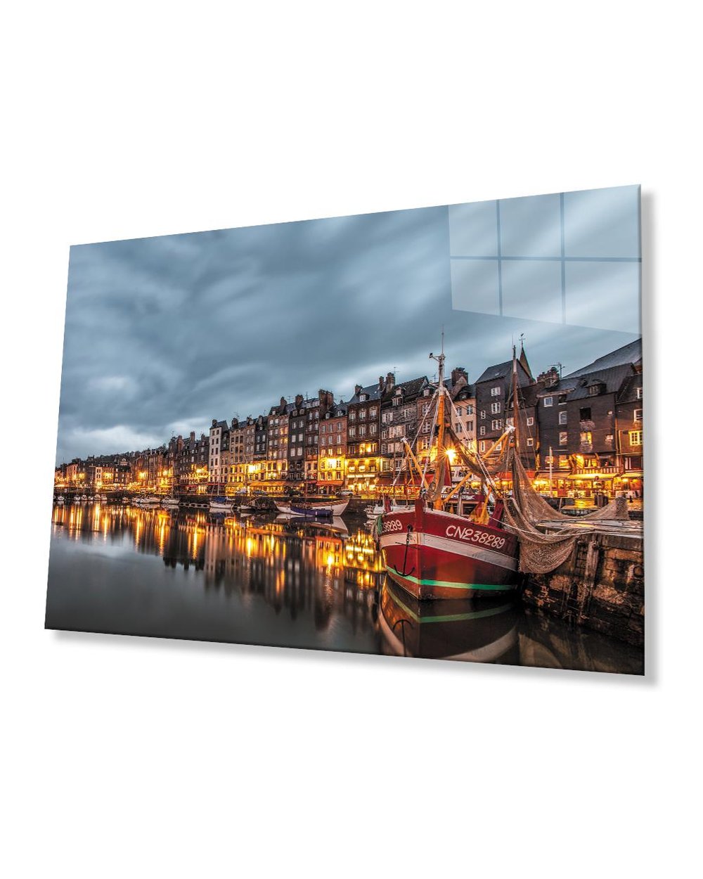 Gün Batımı Deniz Şehir Cam Tablo  4mm Dayanıklı Temperli Cam Sunset Sea City Glass Table 4mm Durable Tempered Glass