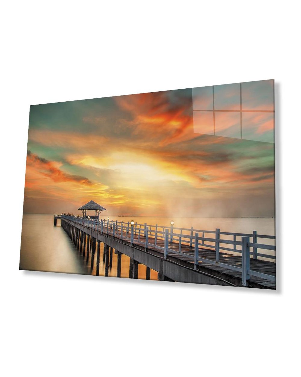 Gün Batımı Manzara Cam Tablo  4mm Dayanıklı Temperli Cam Sunset Landscape Glass Table 4mm Durable Tempered Glass
