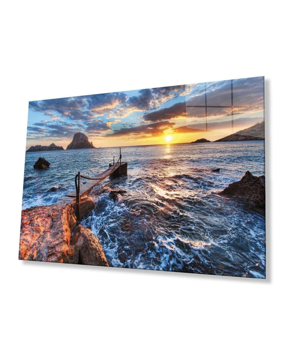 Gün Batımında Deniz Manzarası Cam Tablo Sea View Glass Table At Sunset 4mm Durable Tempered Glass  4mm Dayanıklı Temperli Cam
