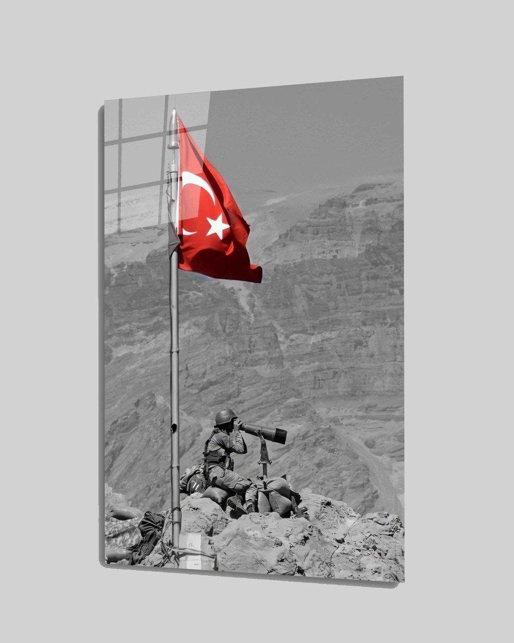 İdealizbiz Türk Askeri ve Bayrak Cam Tablo  4mm Dayanıklı Temperli Cam