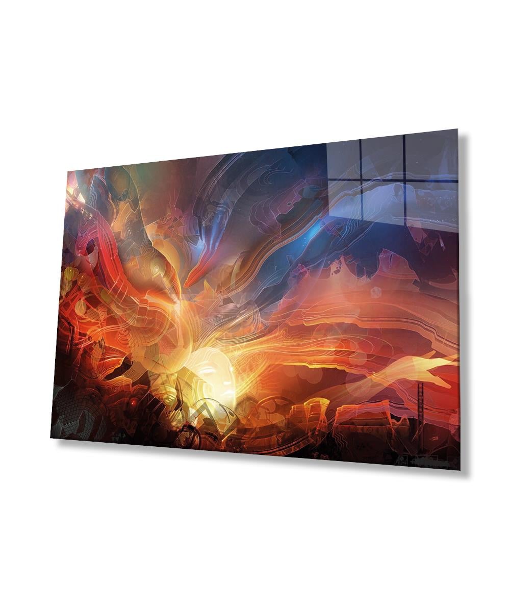 İllüstrasyon Cam Tablo  4mm Dayanıklı Temperli Cam, Illustration Art Glass Wall Decor