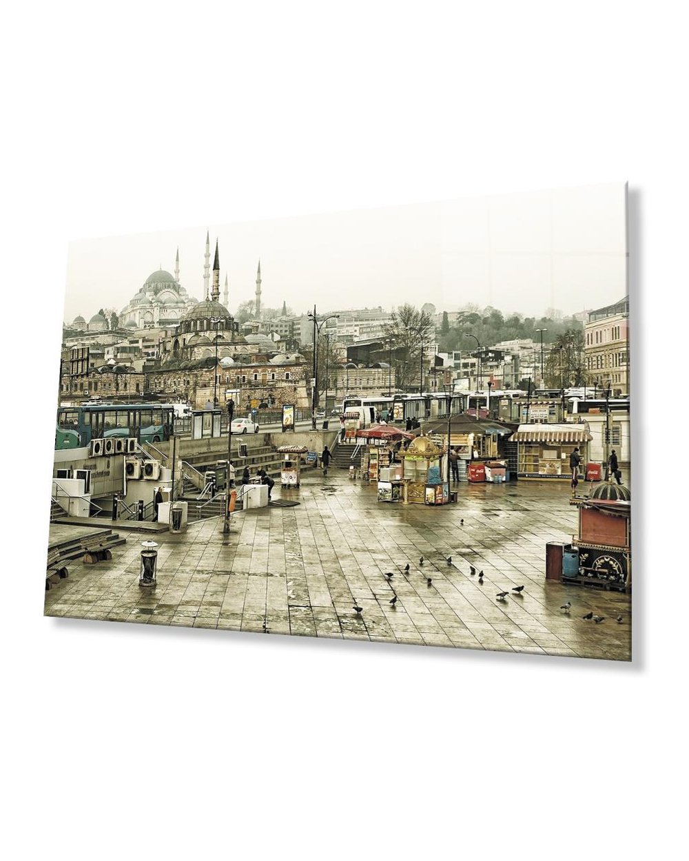 İstanbuldan Kareler 4mm Dayanıklı  Cam Tablo Temperli Cam