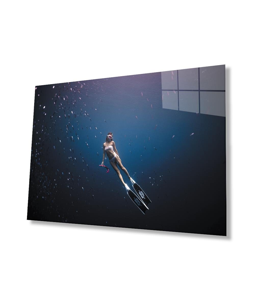 Kadınlar Cam Tablo  4mm Dayanıklı Temperli Cam, Women Glass Wall Art