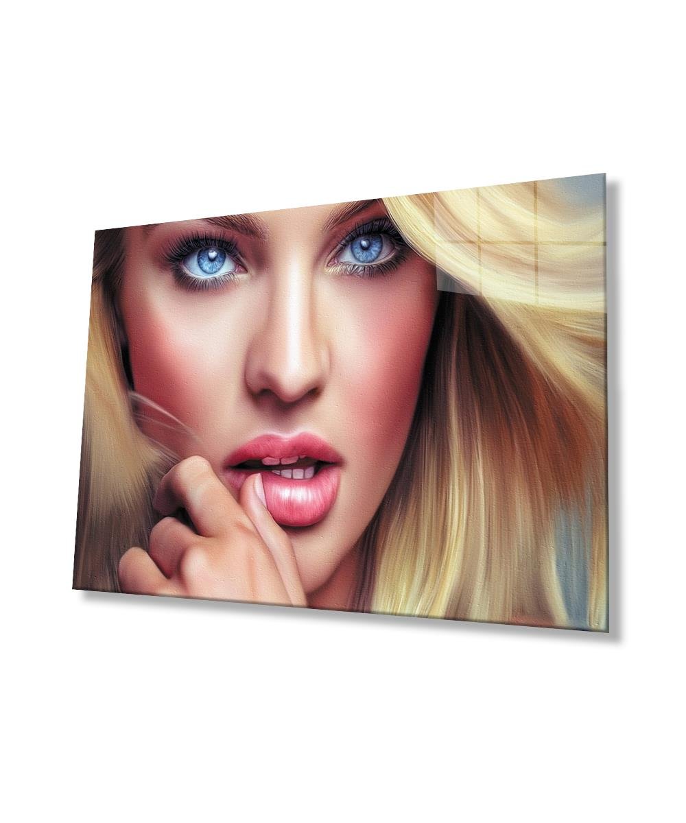 Kadınlar Cam Tablo  4mm Dayanıklı Temperli Cam, Women Glass Wall Art