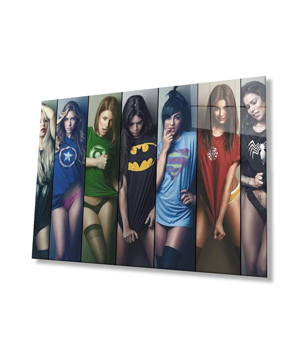 Kadınlar Cam Tablo  4mm Dayanıklı Temperli Cam, Women Glass Wall Art