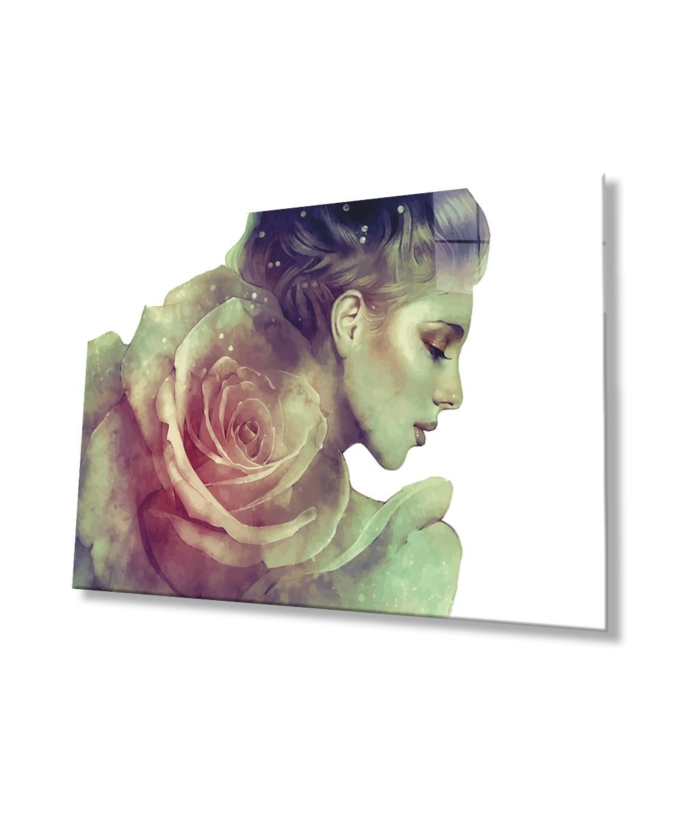 Kadınlar Cam Tablo  4mm Dayanıklı Temperli Cam, Women Glass Wall Art